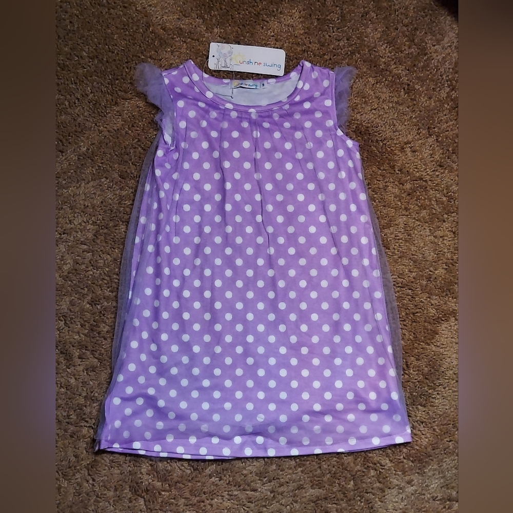 Charming Lavender Polka Dot Kids Dress